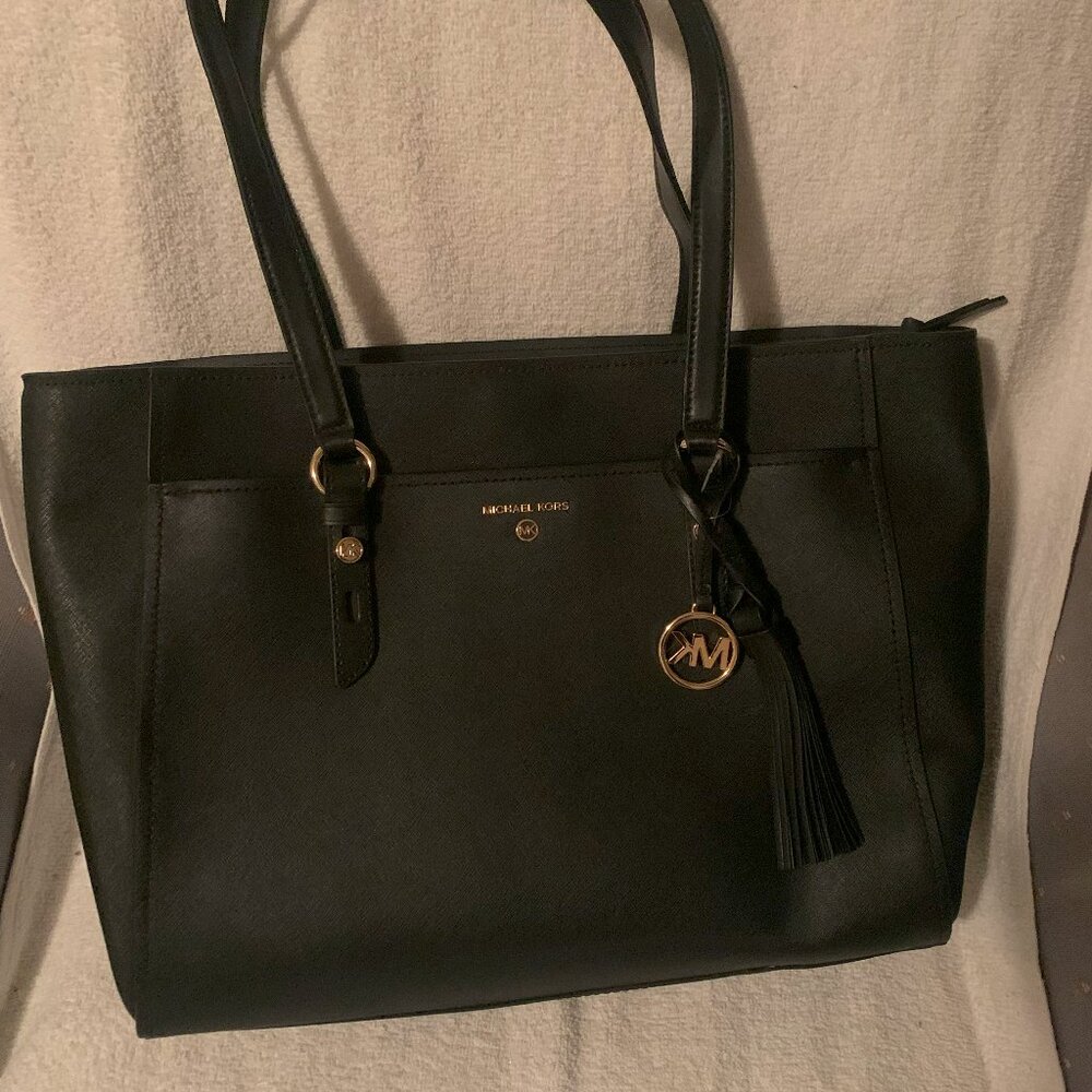 Michael Kors Black Leather Bags